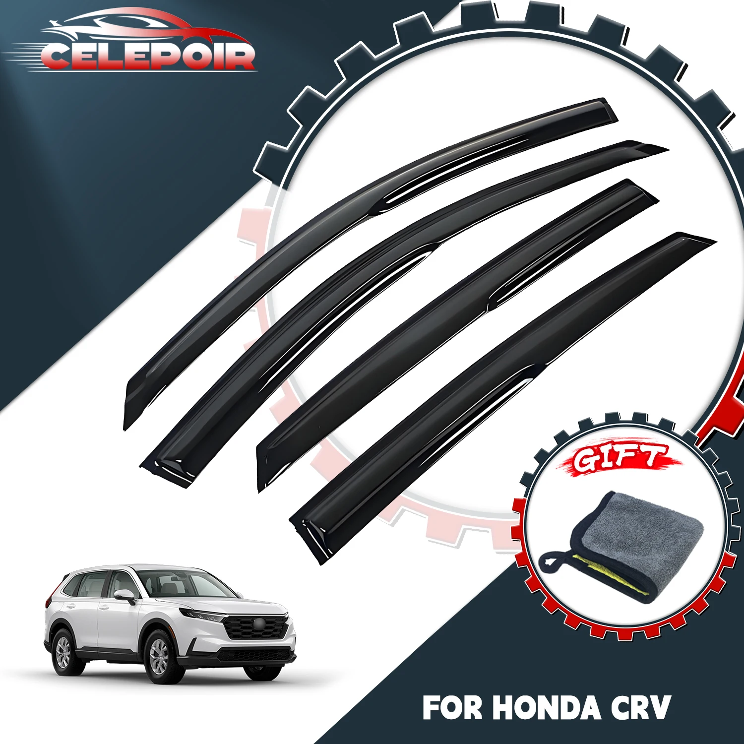 

For 2007-2011 Honda Crv Cr-V Mugen Style Window Visor Vent Rain Guard Deflector