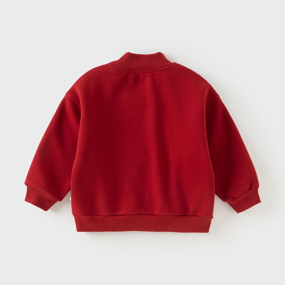 Dave Bella Boys Pullover Autumn Winter Bottoming T-shirts Children Red Half High Collar Long Sleeve Tops Kids Clothing DB4254262