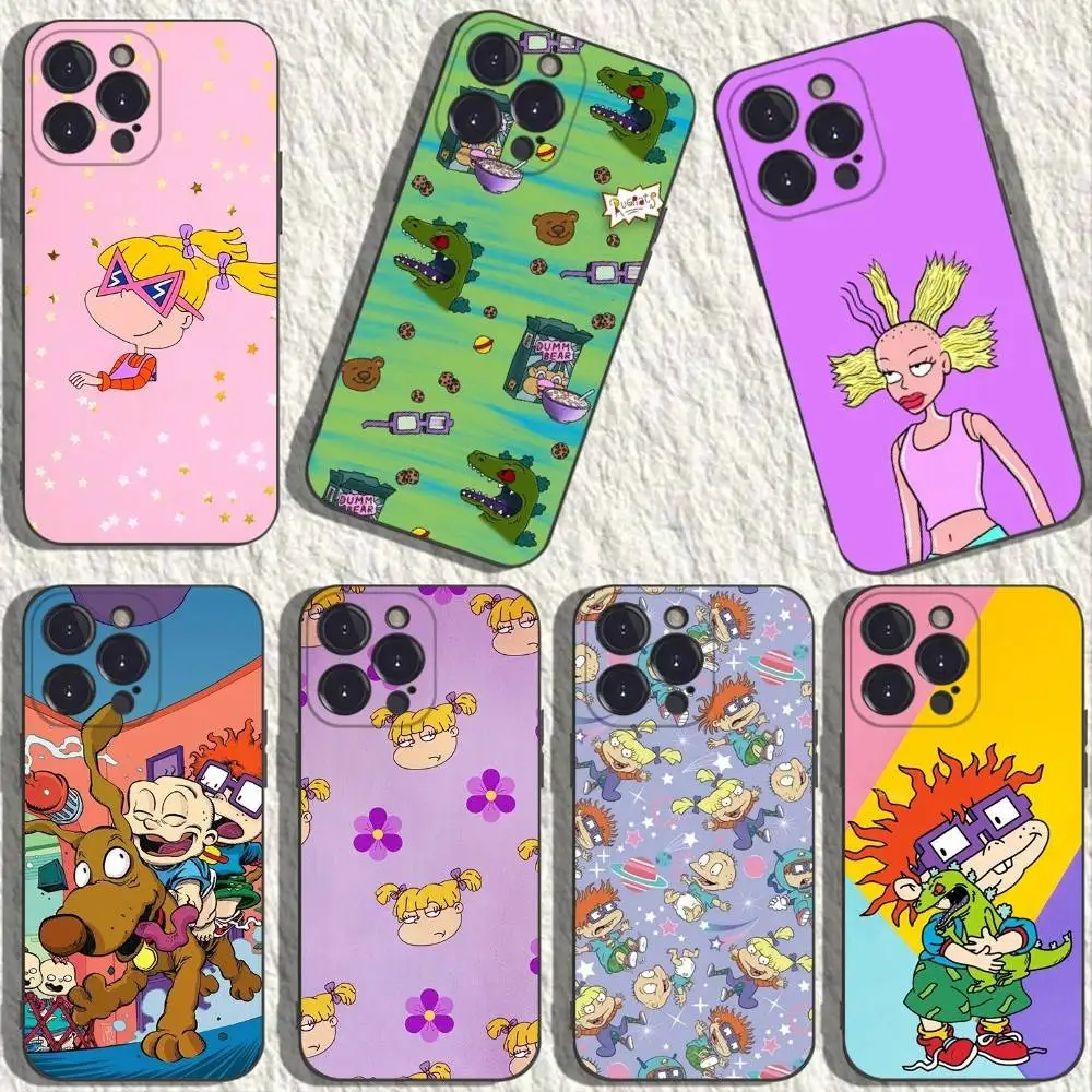 

Rugrat Chuckie Angelica Phone Case For iPhone 16,15,14,13,12,11 Plus,Pro Max,XS,X,XR,SE,Mini,8,7,Soft Silicone Black Cover