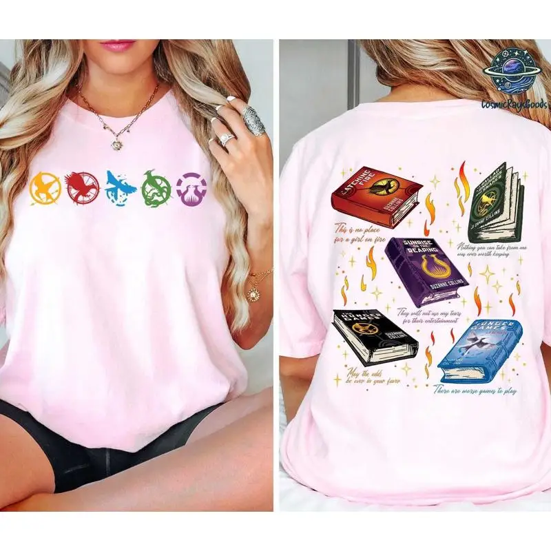 The Hunger Games 2 sided T Shirt Books Apparel for Reader