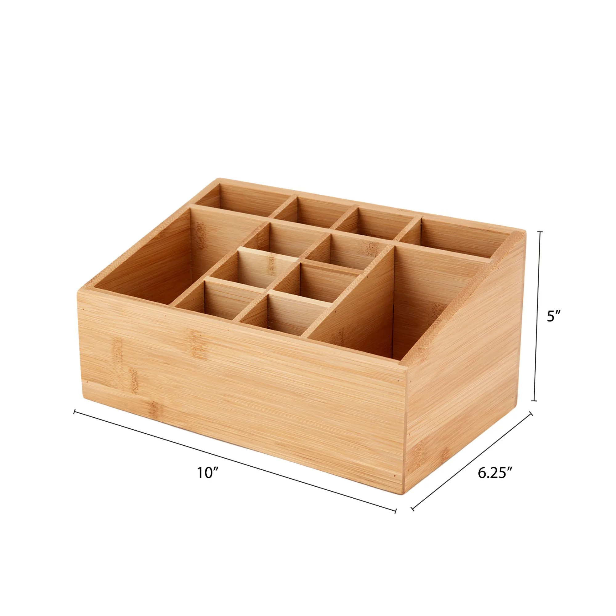 منظم حمام من الخيزران مكون من 12 حجرة باللون البني