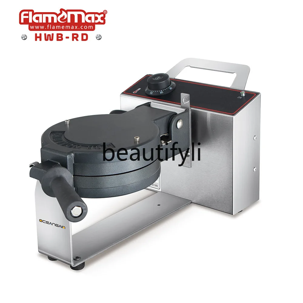 Temperature-Controlled Single-Head Rotating Waffle Maker Electric Pancake Machine Commercial  Pancake Maker Catering Equipment