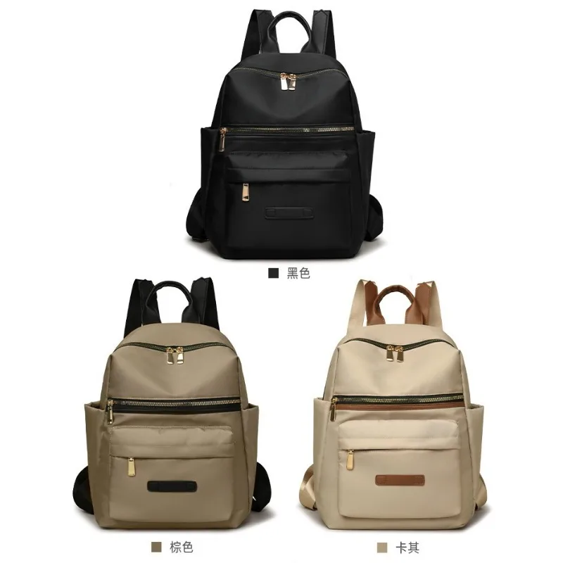 Korean Casual Oxford Women Backpack Solid Minimalist Commuter Daypack Student Schoolbag Light Waterproof Outdoor Travel Rucksack