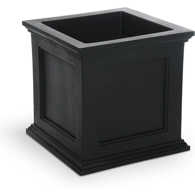 Fairfield 20x20 Square Planter, 20-Inch, Black Flower Pot  Pots for Plants  Planters for Indoor