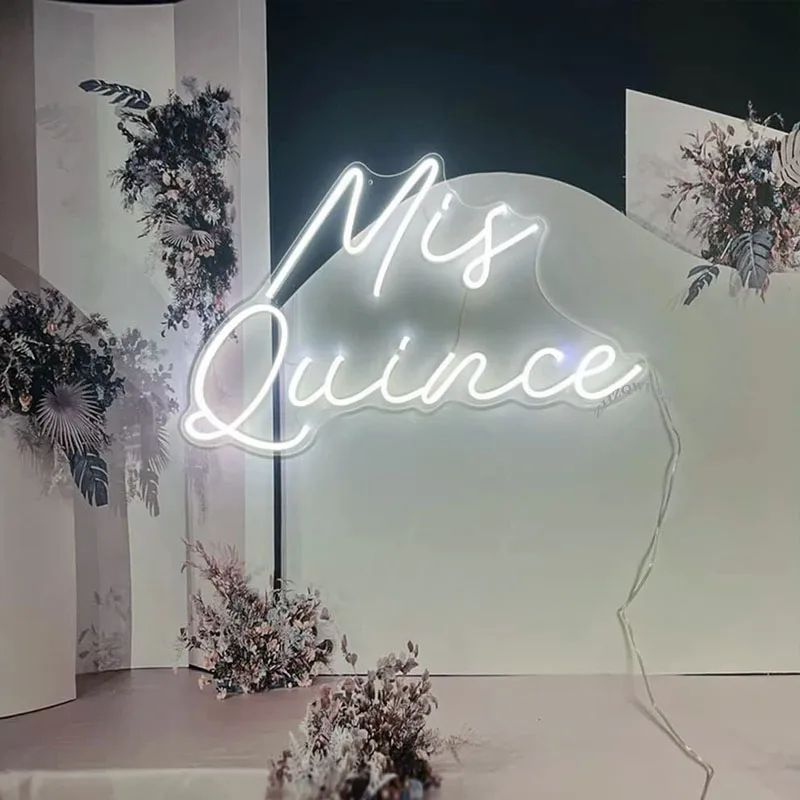 Mis Quince Neon Sign Mis Quince wall art Neon Lights Bar Birthday Party Wall Decor Led Signs regalo per la decorazione della parete della festa nuziale