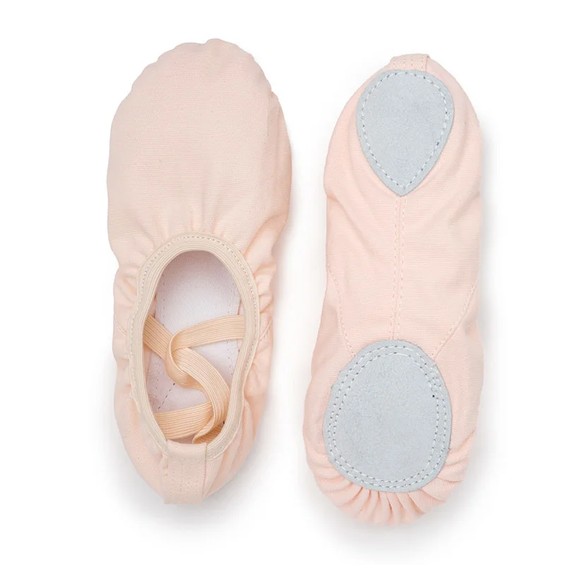 USHINE Quality professional full elastic shoelace training body shaping yoga Belly ballet dance shoes balletrina kids girl woman