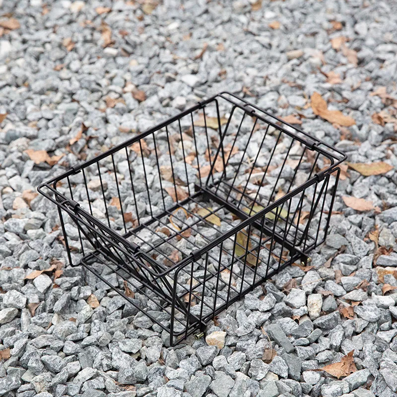 Camping Folded Storage Baskets Lightweight Rust-proof Anti-corrosion Drain Basket Durable Multifunctional Hiking Outdoor Tools