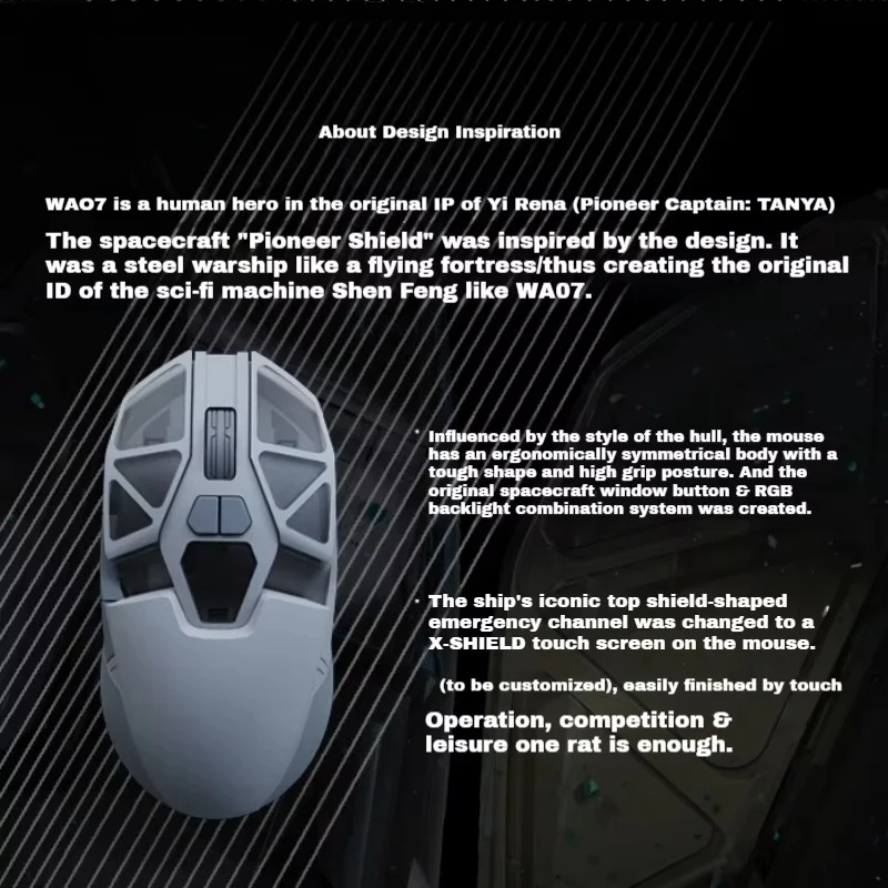 Oblivion Wa07 Dualmode Mouse Pioneer Shield Gaming Wireless Paw3395 Laptop Office Computer Universal Mouse Wallpaper Engine