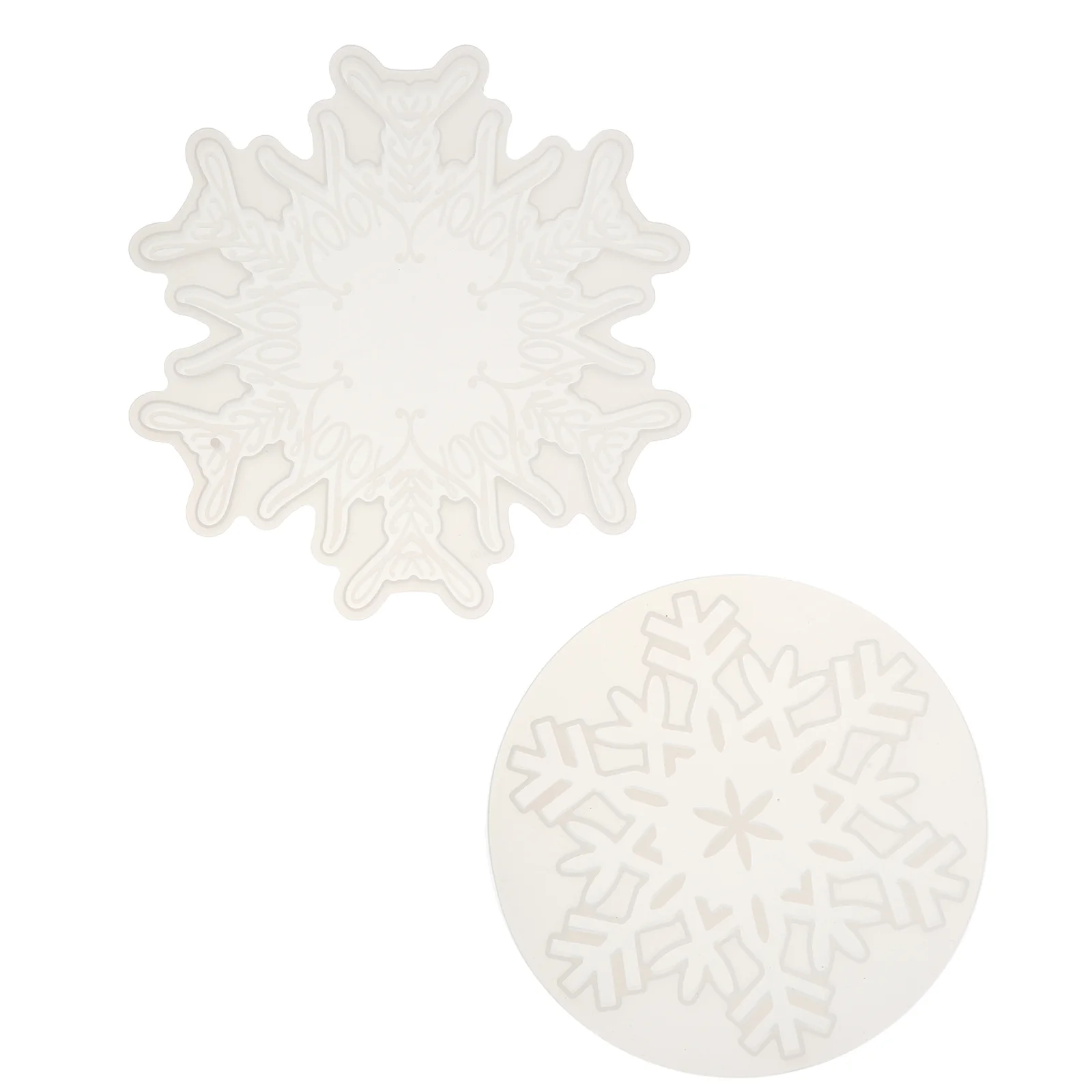 

2 Pcs Snowflake Silicone Mold Decor DIY Handmade Craft Epoxy Cup Holder Crystal Hollow