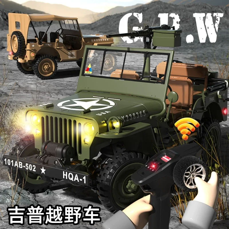 In Stock HG4-58 1/14 Scale RC Car Jeep Full Scale 2.4G Off Road 4WD With Led Lights Sound With Traction Winch,Metal Drive Shaft