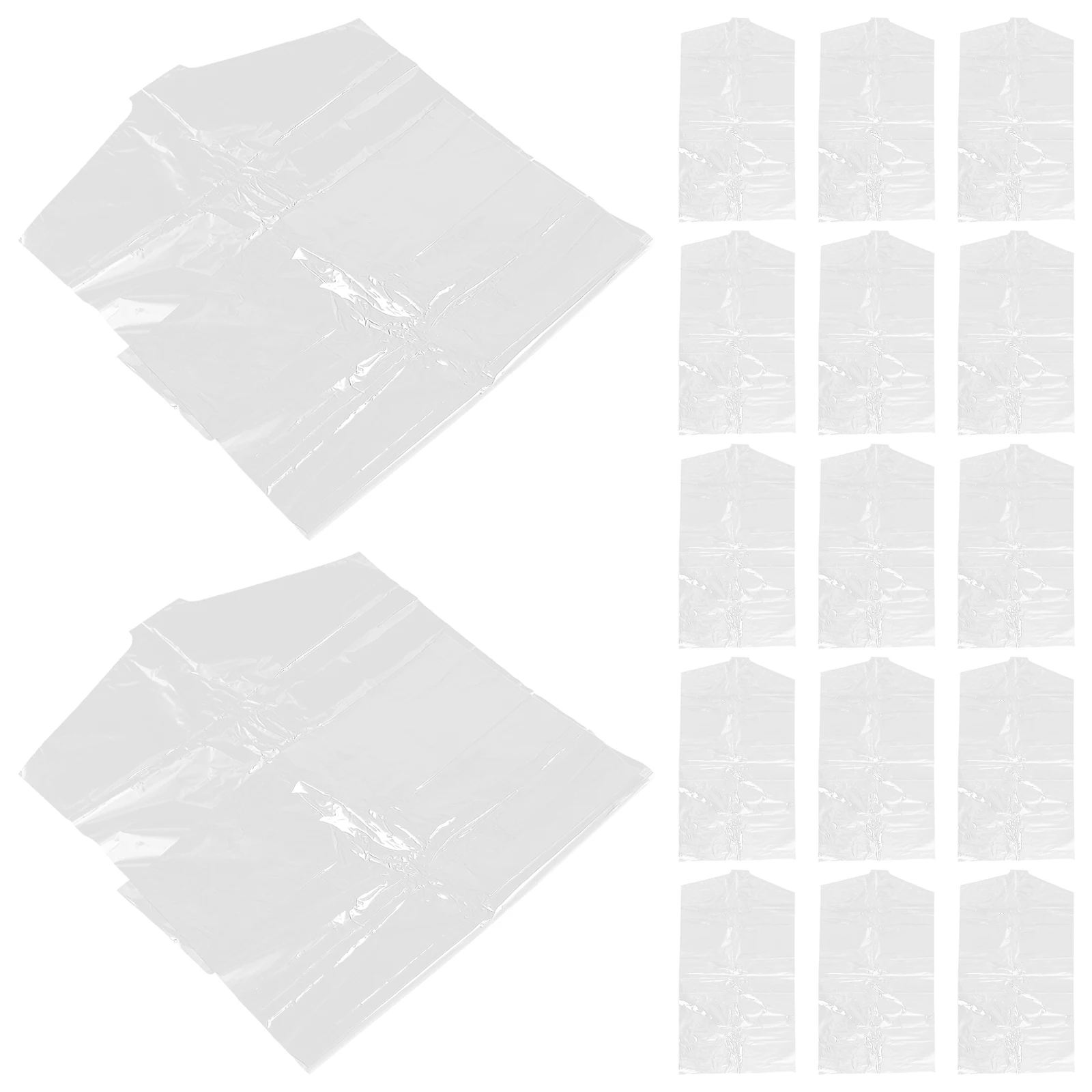 

60pcs Clothing Dust Covers Wardrobe Clothes Storage Bags Coat Suit Cover Overcoat Cover Garment Bags Dry Cleaning Hanging