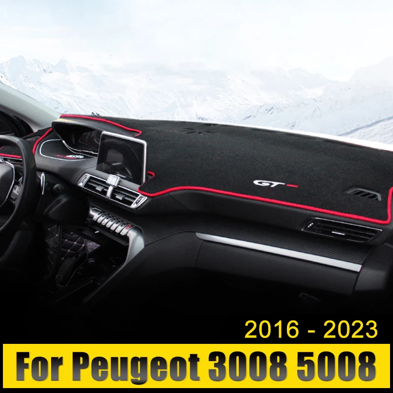 

Car Dashboard Cover Mat Avoid Light Pads Anti-UV Carpets For Peugeot 3008 5008 GT Hybrid 2016 2017 2018 2019 2020 2021 2022 2023