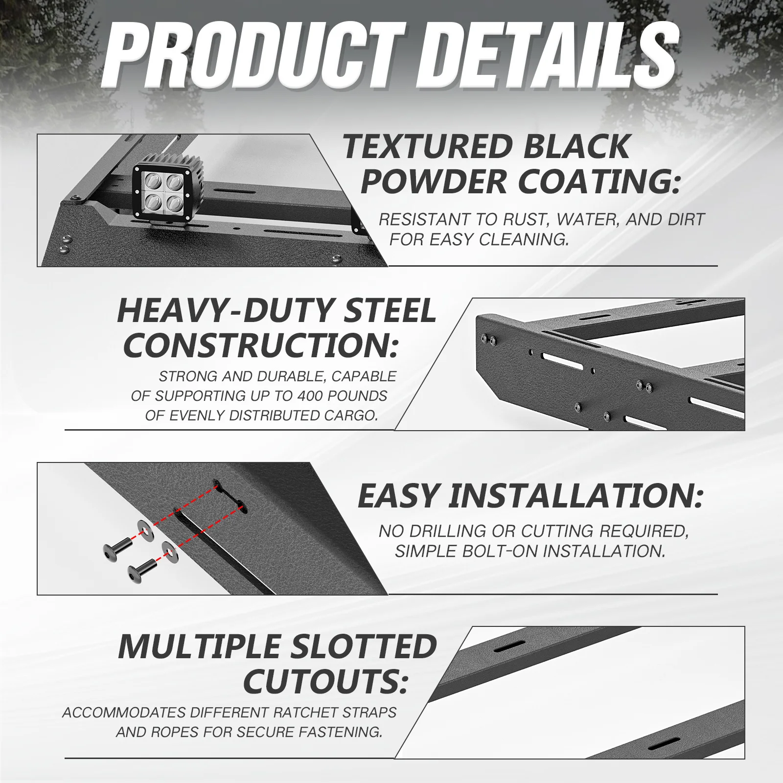 رف السقف العلوي سلة البضائع الناقل شاحنة على السطح تخزين الأمتعة حامل ل 2024 2025 تاكوما مزدوج/طاقم الكابينة 4th الجنرال على الطرق الوعرة #5