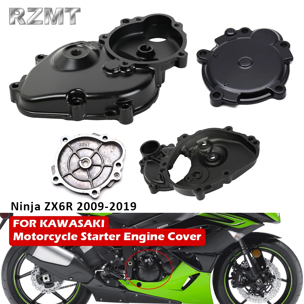 

Motorcycle Right Stator Starter Engine Crankcase Cover For Kawasaki Ninja ZX6R 2009-2019 XF-2626