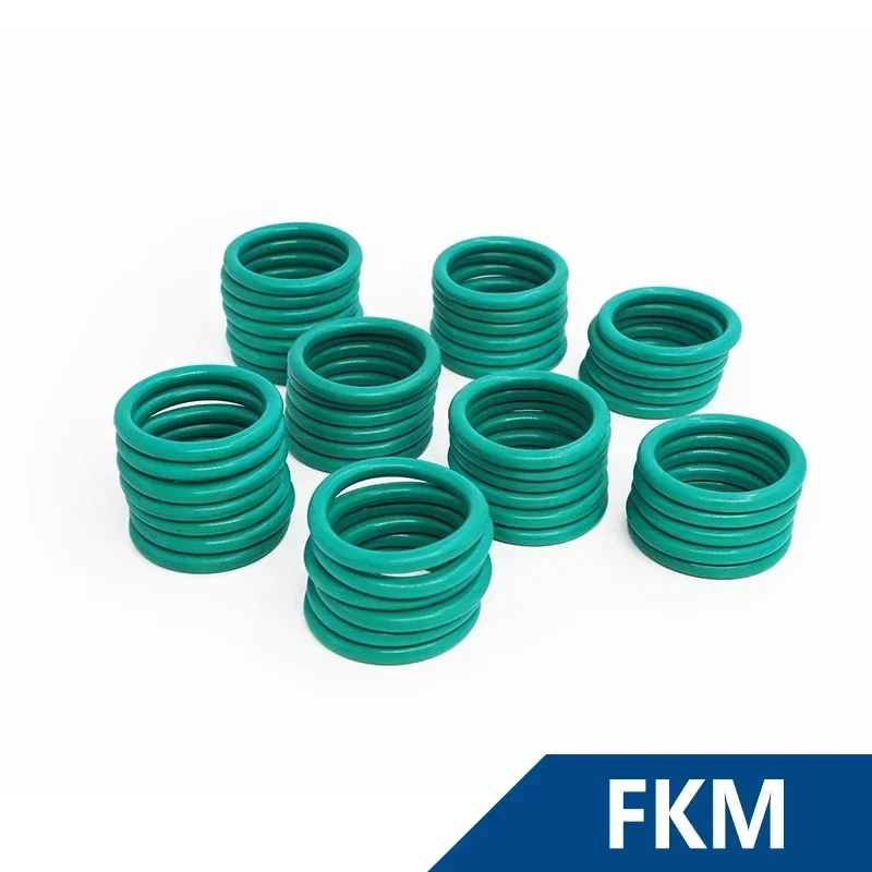 Espessura cs3.5mm verde fkm flúor borracha o-rings selos junta arruela resistente à temperatura oring resistente ao desgaste