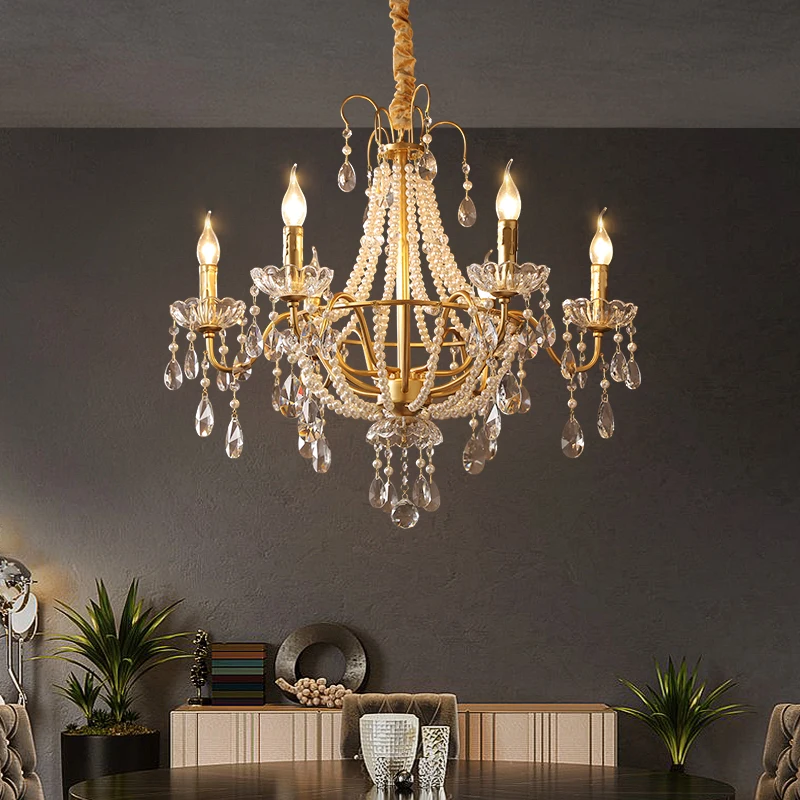 

Atmospheric Crystal Chandeliers Luxury Living Room Pendant Lamp Modern Restaurant Bedroom Hanging Light Candle Chandelier Lights