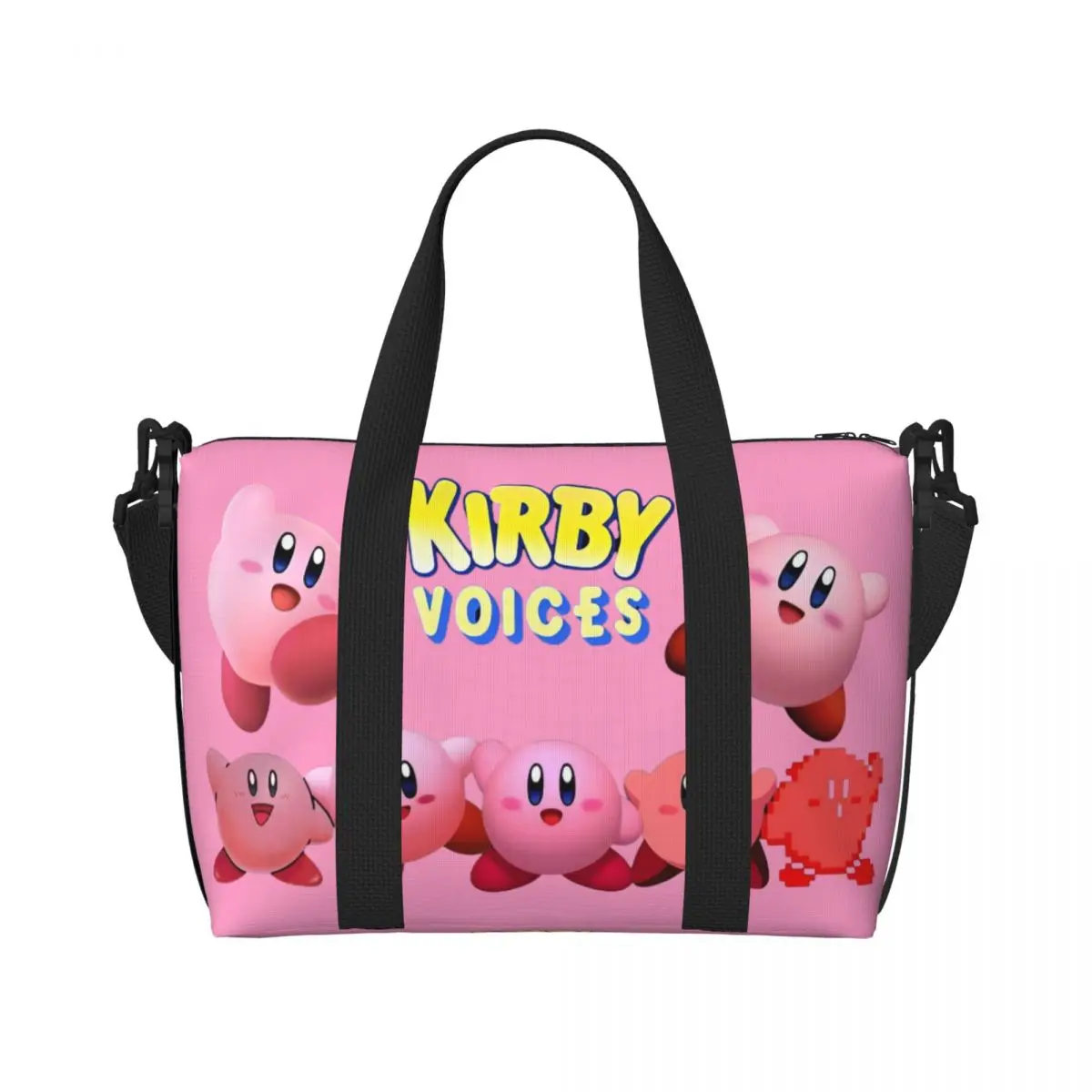 

Custom K-Kirbys Groceries Tote Shopping Bags Women Big Capacity Classic Cartoon Game Characters Beach Gym Travel Bags