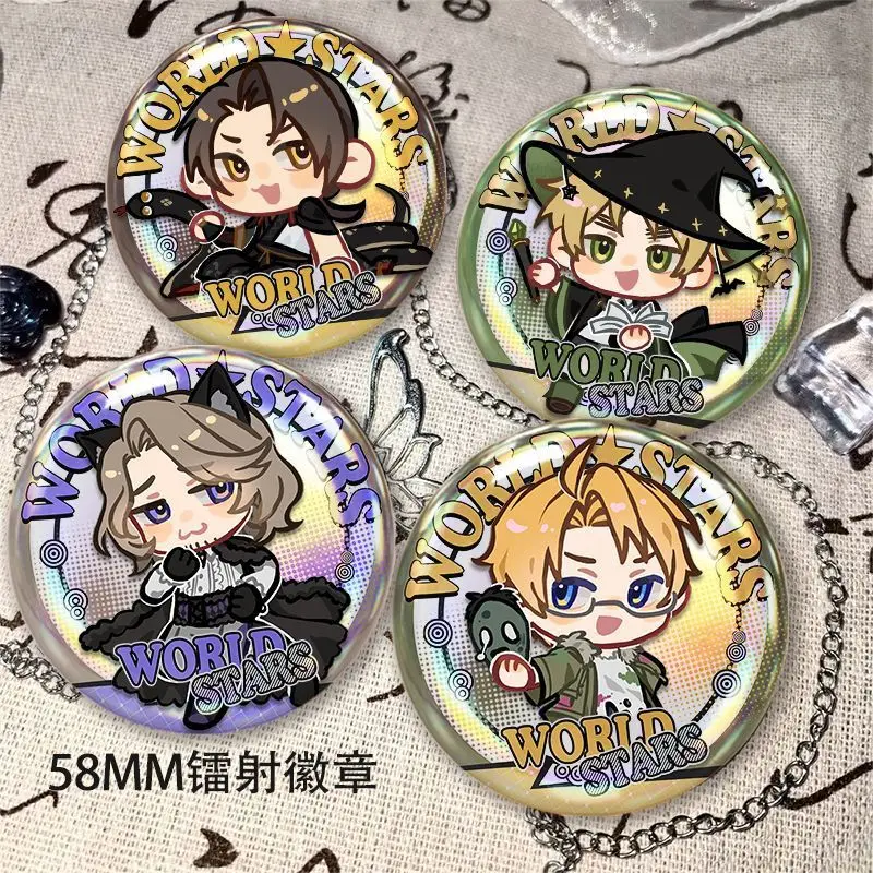 Hetalia: Axis Powers World ☆ Broche de estrellas, broches del Día de Todos los Santos para mujer, joyería de moda de Alfred F. Jones, insignia de Arthur Kirkland
