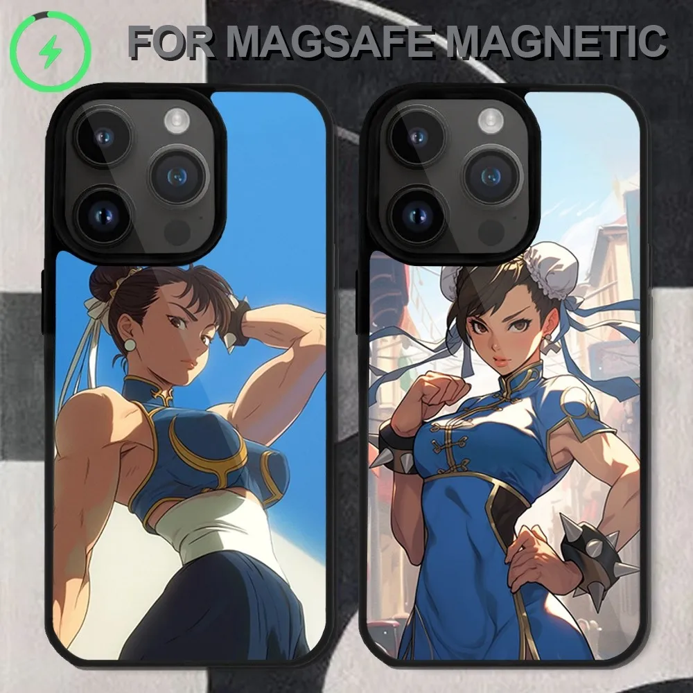 Chun-Li Game S-Street-F-Fighters  Phone Case  For iPhone 14 13 12 11 15 Pro Max Magsafe Wireless Charge Plus Mini Cover