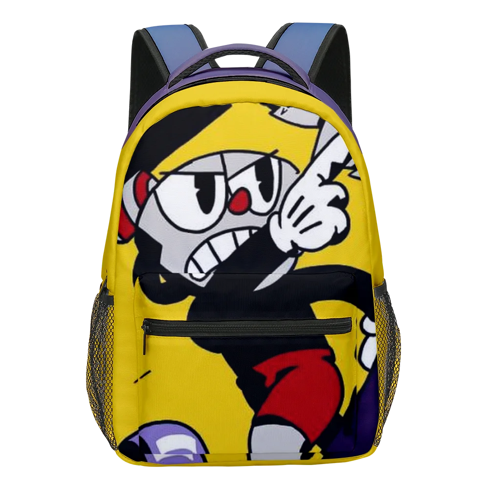 Luksusowe popularne Anime Cuphead Student Bookbag plecaki na notebooka druk 3D Oxford wodoodporne plecaki podróżne dla chłopców/dziewcząt