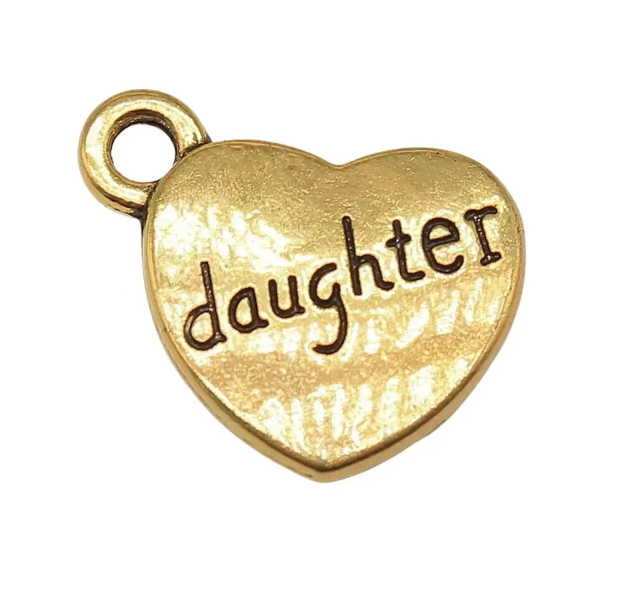 

10pcs 18*15mm Zinc alloy metal heart shaped lettering Daughter design 2sided pendants for handmade HW3128
