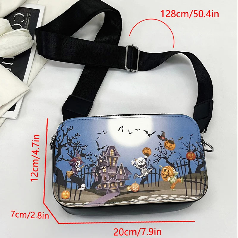 All Saints' Day Trendy Casual Women's Shoulder Bag Halloween Elemental Print Decoration Female Crossbody Bag For Party Festivals