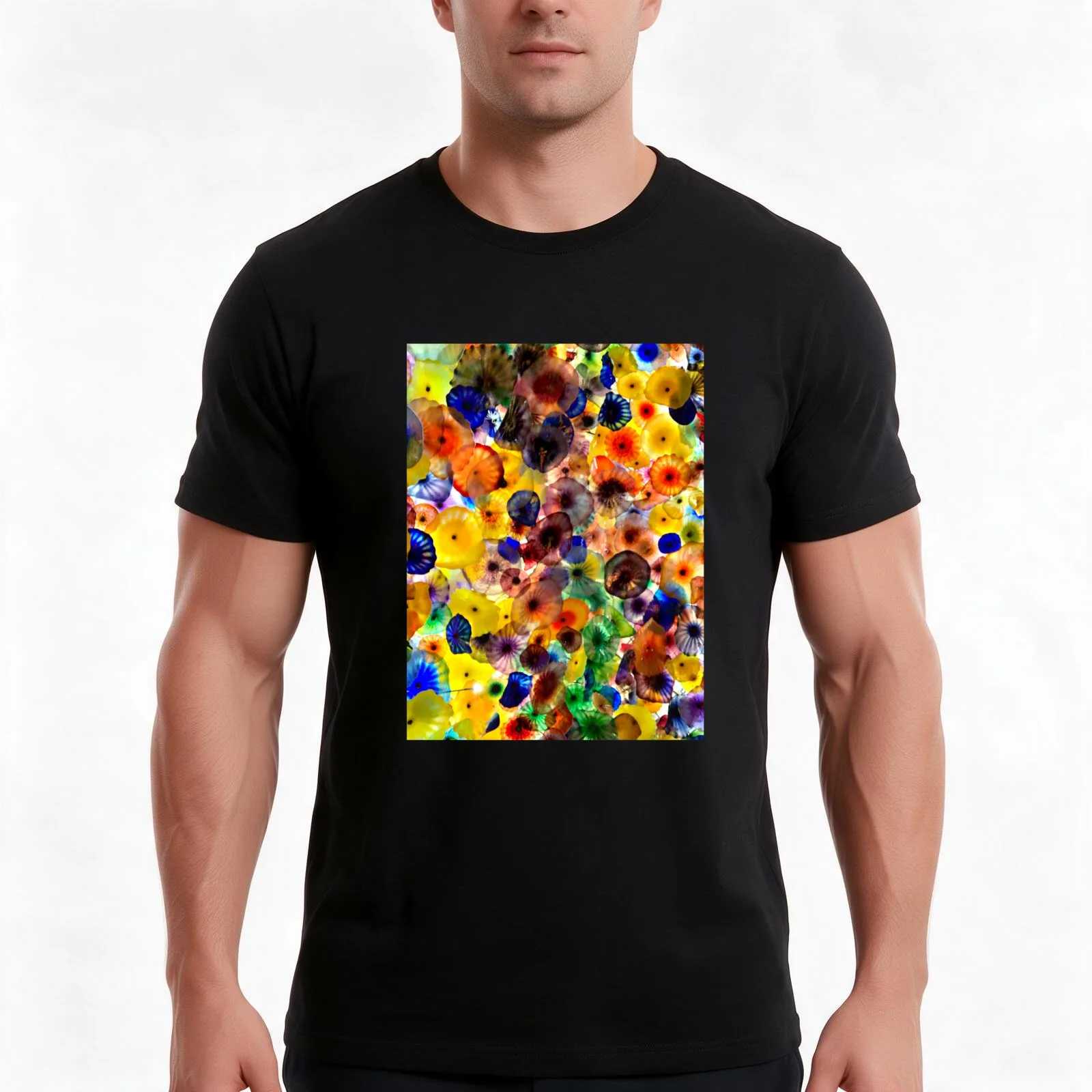 Bellagio glass flowers T-Shirt Summer Casual Cotton Tee Oversized Streetwear Tops Vintage Graphic Print Unisex Men Women