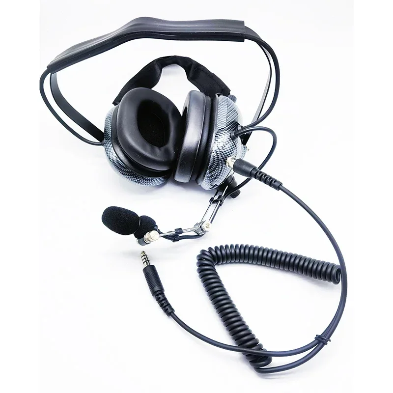 

H41-CF Carbon Fiber Aviation Helicopter Headset U174 Pilot Active Noise Canceling Behind-the-Head Design for Racing Radio