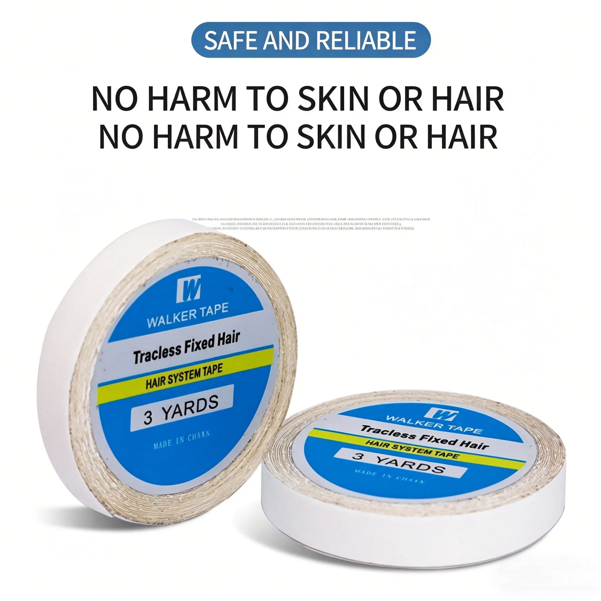 Double Sided Wig Tape, Waterproof Strong Hold Hypoallergenic Adhesive Tape for Toupee Hairpiece, No Residue Long Lasting Use