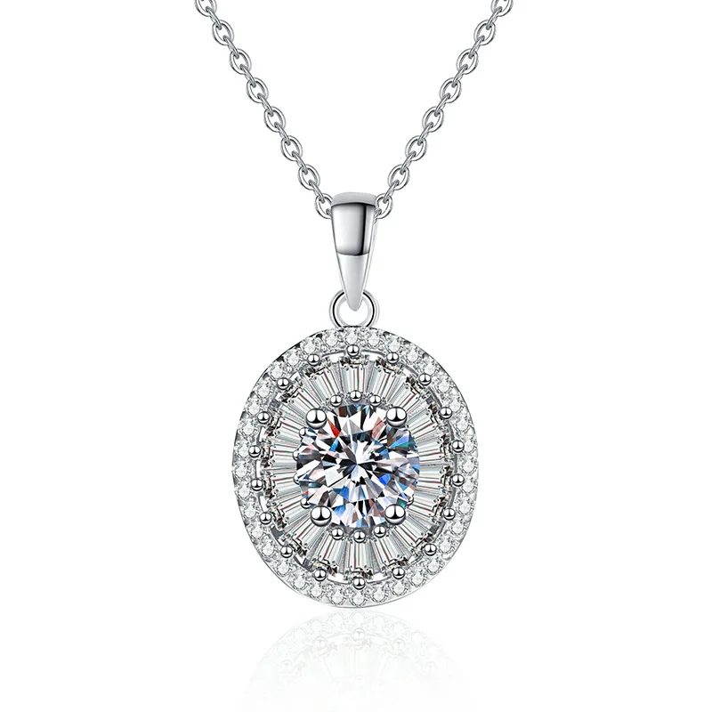 

XL255 Lefei Fashion Luxury Trendy Classic Moissanite Creative Oval Round Necklace For Charm Women s925 Silver Party Jewelry Gift