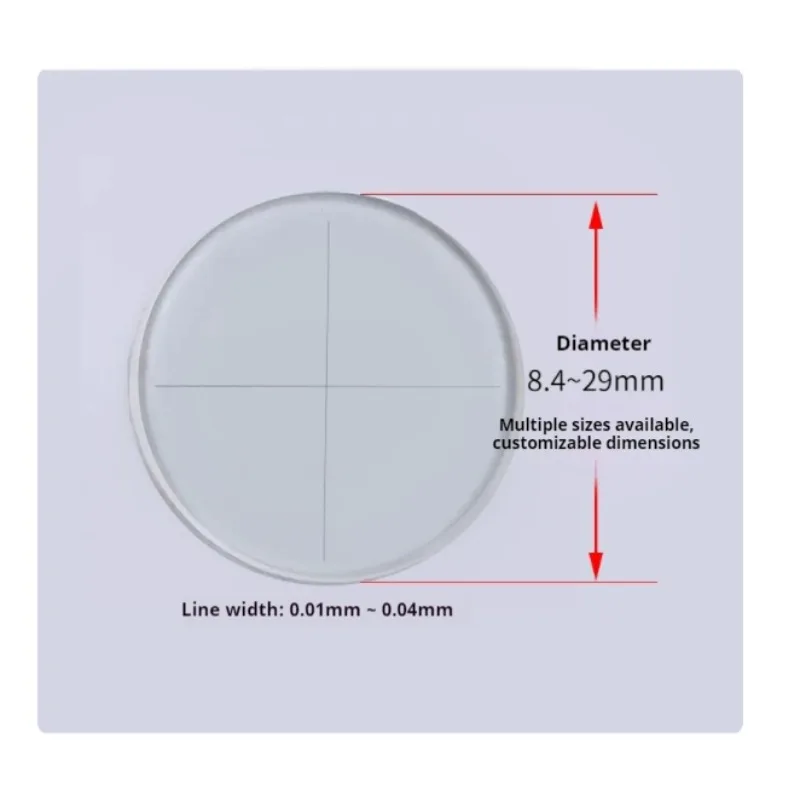 FH937 Eyepiece Micrometer Ruler Microscope Eyepiece Reticle Cross 0.01/0.02mm Line Width HD Measuring Scale Diameter 8.5-25.4mm
