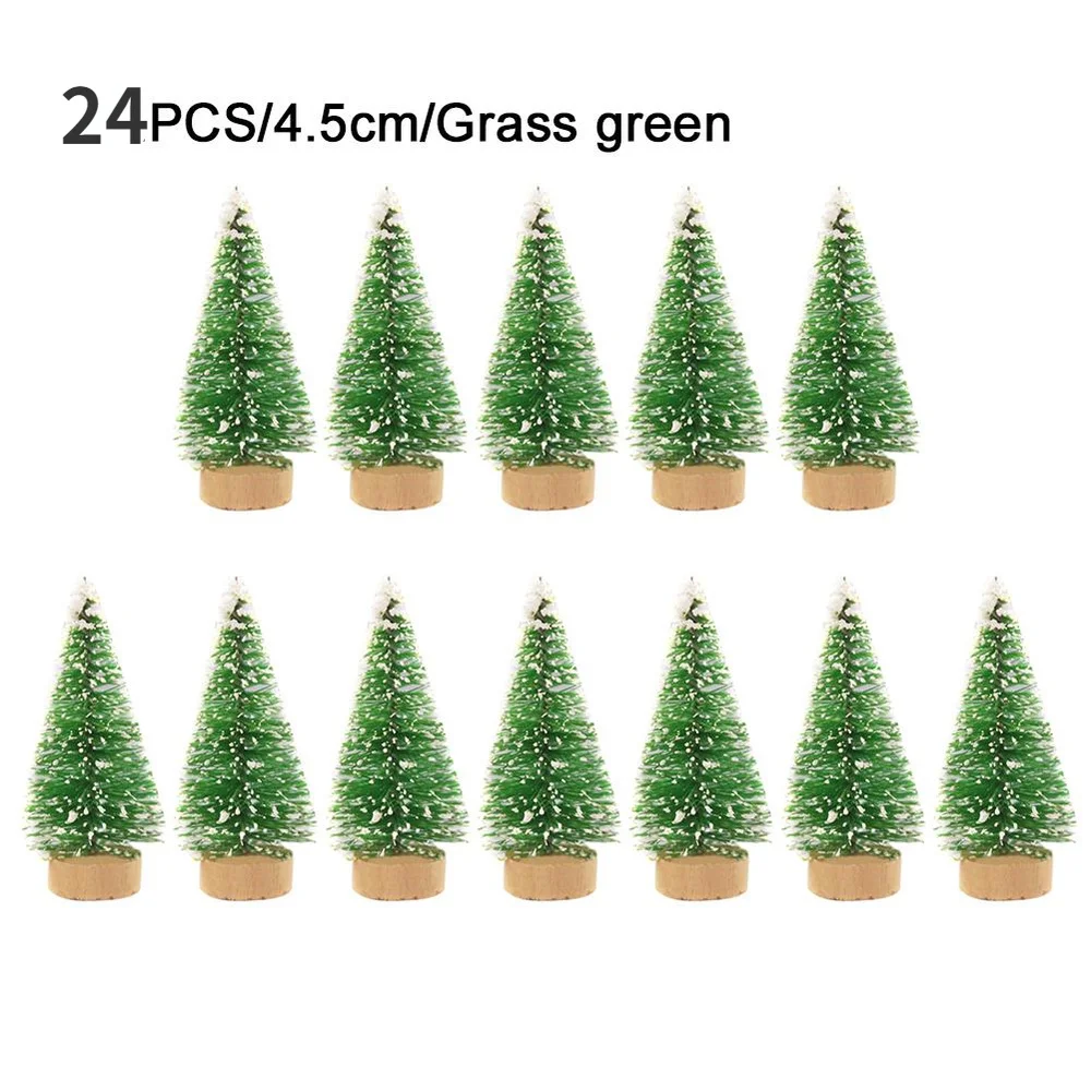 24-12 Piece Mini Christmas Tree Sisal Silk Cedar Table Top Decoration Small Christmas Tree Mini Tree Window DIY Decorations 2023