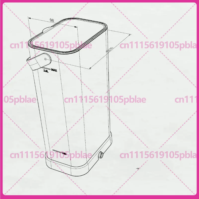 2L Visible Water Tank Auto Water Feed with Lid Handle Adapter Base Full Set for Coffee Machine