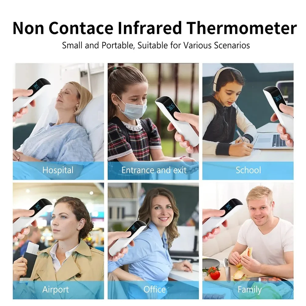 ميزان الحرارة الرقمي غير المتصل، ميزان الحرارة بالأشعة تحت الحمراء، الجبين والأذن، Termometro الطبي، حمى الجسم، درجة حرارة الطفل/الكبار