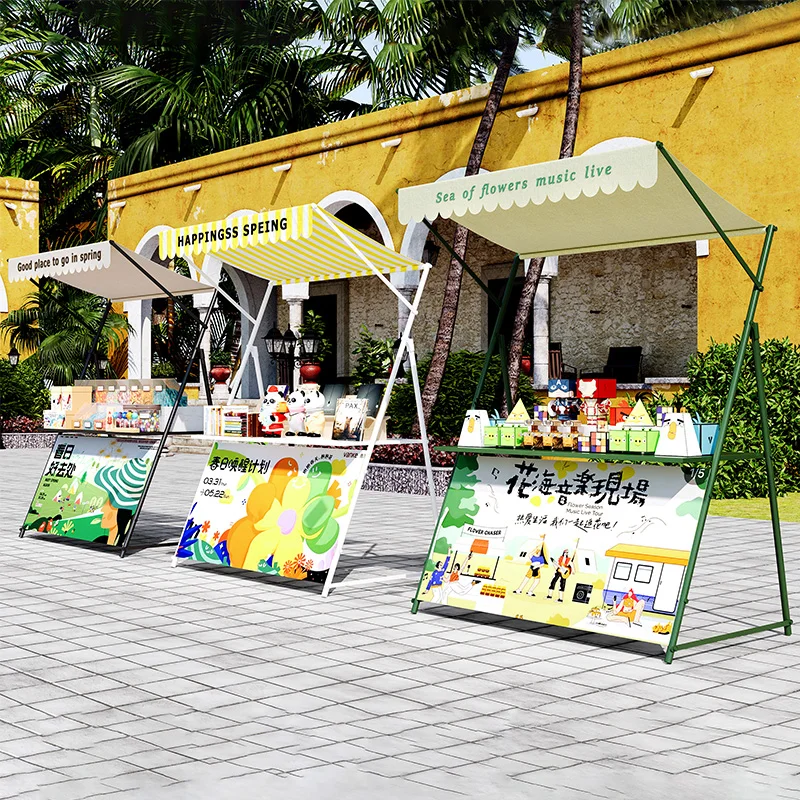 

Складная полка для рыночного киоска, уличный сарай, витрина, коммерческий уличный киоск, железная художественная рекламная полка для мероприятий