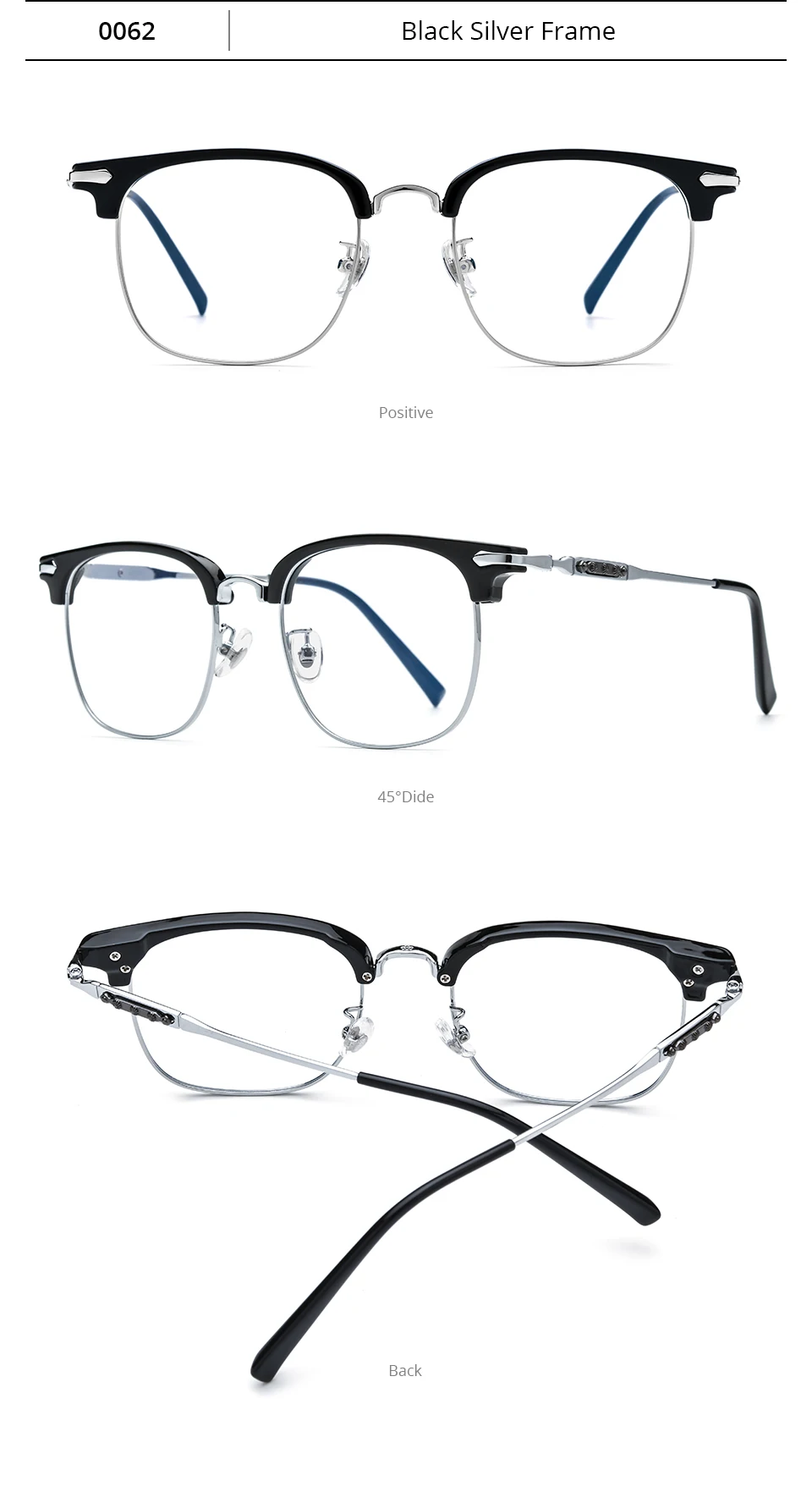 NIANZHEN Titan Legierung Brillen Rahmen Männer Platz Marke Design Gläser Frauen Ultraleicht-Gewicht Retro Brillen Brillen 0062 – Detail 9