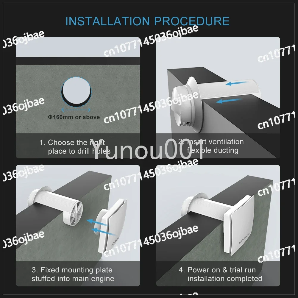 Wifi Controlled Single Room Ventilation System with Heat Recovery Ventilation for Home Fresh Air Heat Exchanger Ventilation