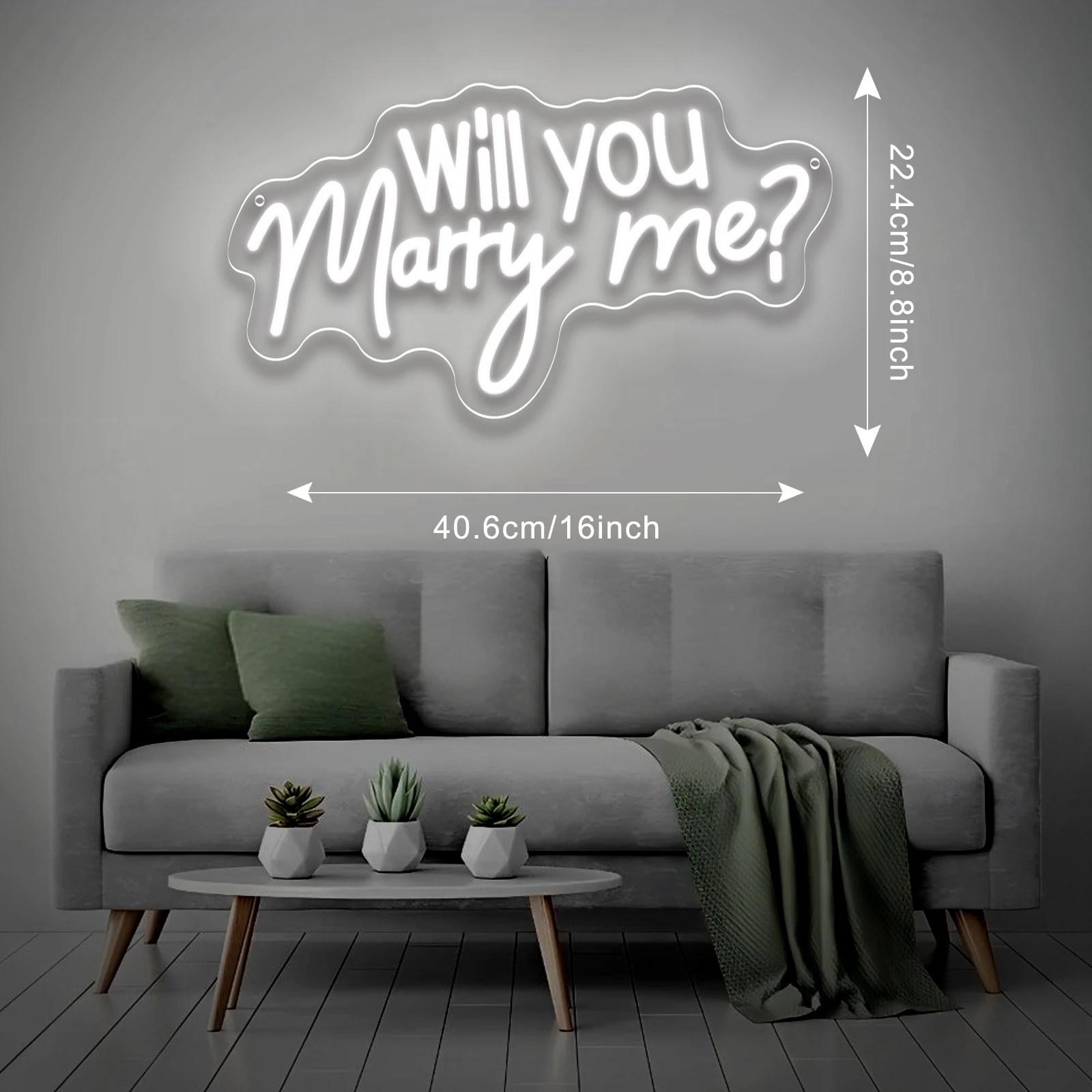 Will You Marry Me LED Neon Sign USB Power Dimmable Romantic Proposal Neon Light Wedding Decor Bedroom Wall Art for Couples Gift