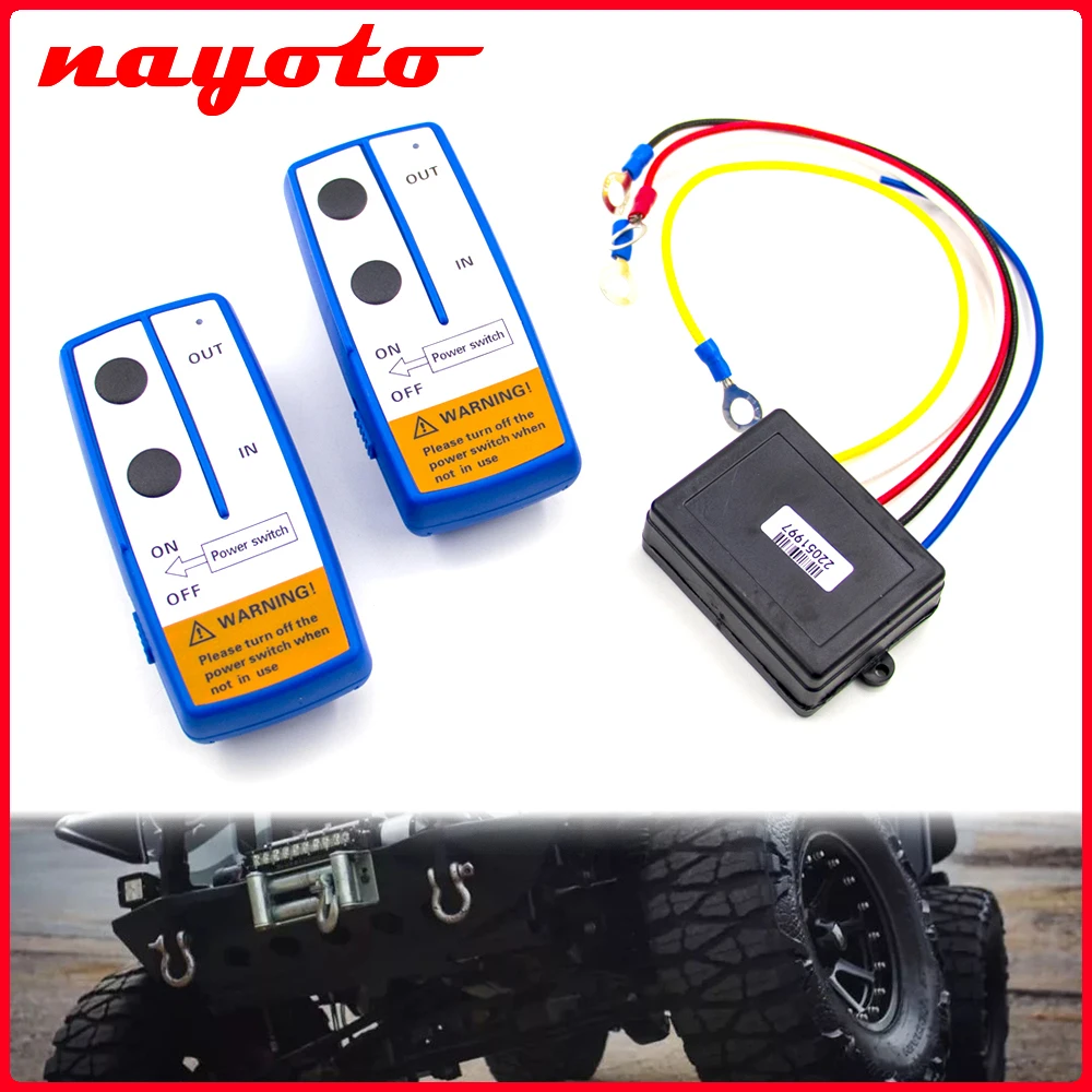12V 24V Wireless Handset Switch Controller Winch 2 Remote Control System For Jeep Off-road ATV Universal For Recovery Tow Truck