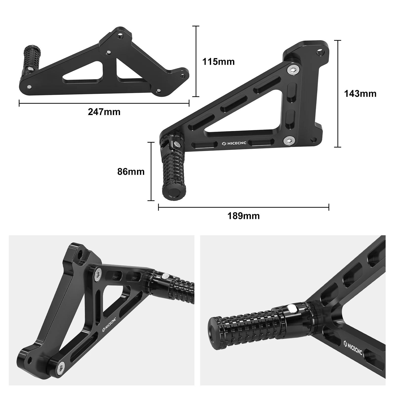 2024 2025 2026 Für KTM EXC 300 EXC 250 EXCF 350 XCW 300 XCF-W Beifahrer-Fußrastenhalterung XCF 350 SXF 250 SXF 450 SX 125 – Detail 2