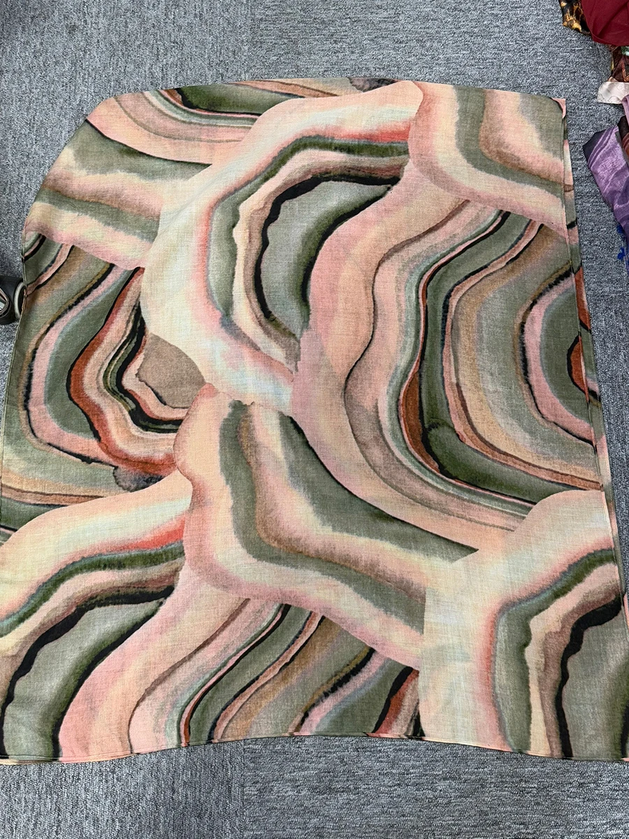 Dwustronne hidżaby muzułmańskie damskie wiosenne szale akwarelowe miękkie hidżaby muzułmańskie na Eid z modalu i bawełny, chusta na głowę Ramanda