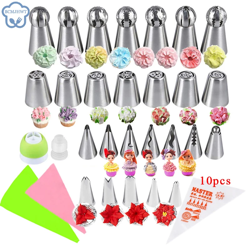 Leaf Torch Russian Tulip Icing Piping Nozzles Cream Tips Stainless Steel Pastry Nozzles Confectionery Tool Baking Pastry Bag