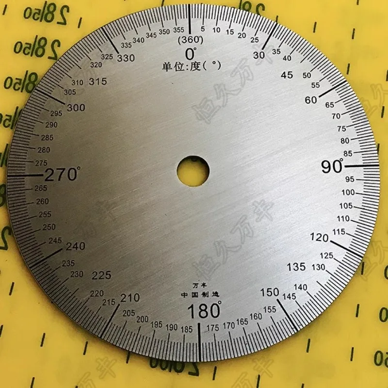 Dial Stainless Steel Angle Dial 360 Degree Protractor Round Accessories 90x8x2mm