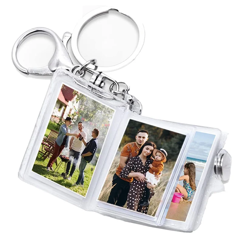 Mini Small Photo Album Keychain 16 Pictures Book Holder Keyring DIY Gifts for Boyfriend Girlfriend