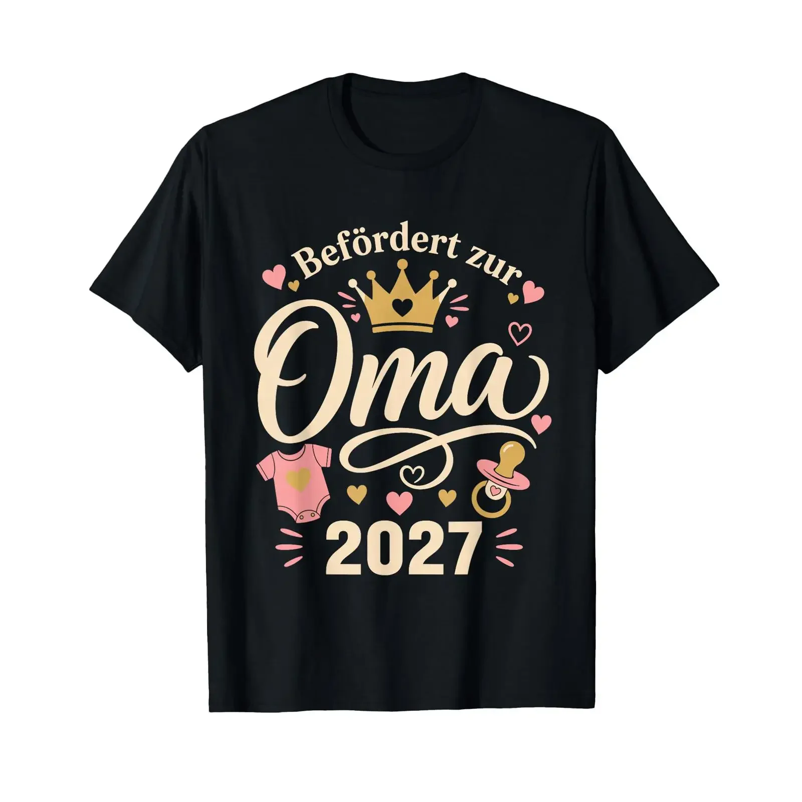 Soon to be Grandma 2027 Crown Baby Bodysuit Pacifier Joy T Shirt vintage Washed designer clothes Comfortable Breathable homme