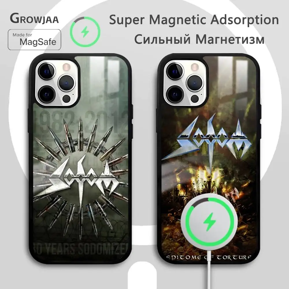 

S-Sodoms Germany Thrash Metal Phone Case For IPhone 16 15 14 13 12 11 Pro Max Plus Mini Magsafe Mirror Wireless Magnetic Funda
