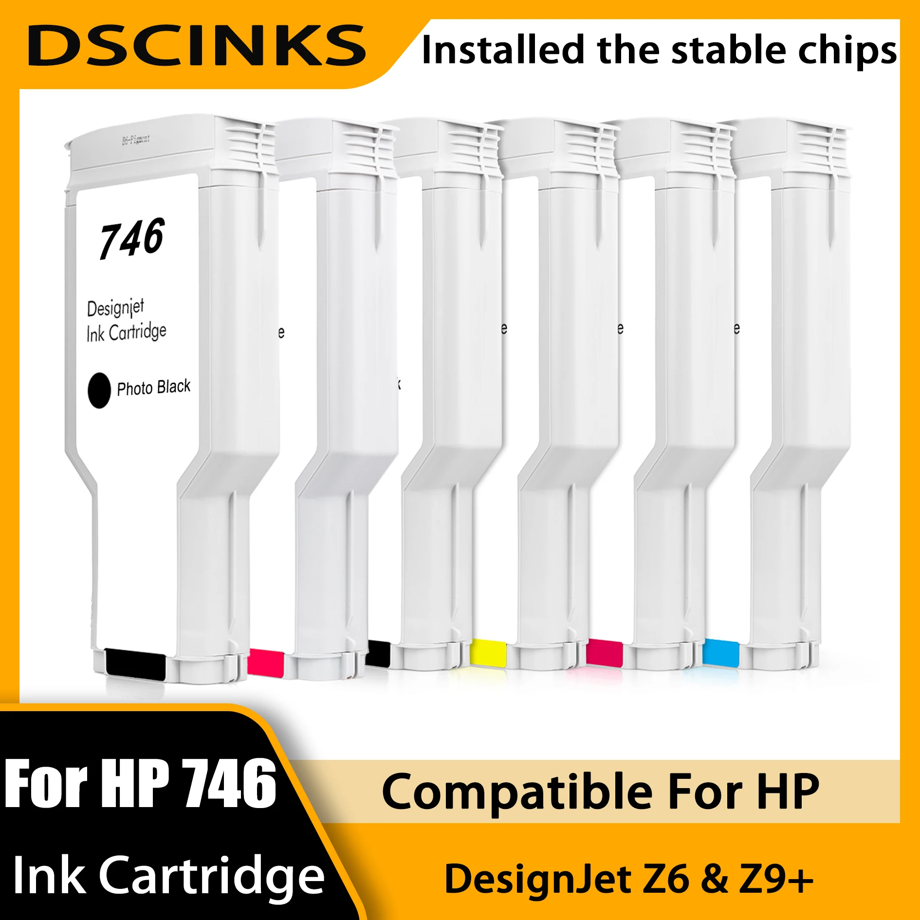 

746 Ink Cartridge Compatible For HP DesignJet Z6 & Z9+ Printer With Pigment Ink 300ML High Quality Factory Price