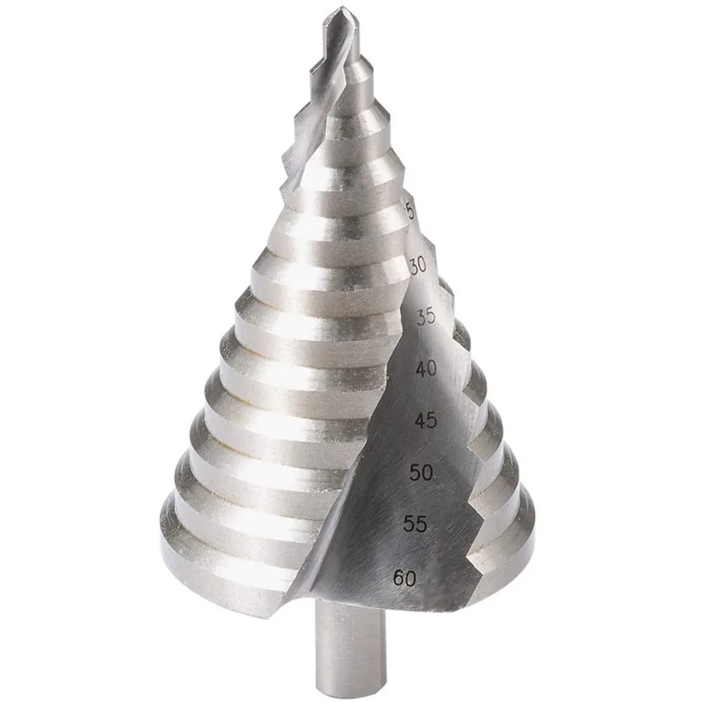 6-60 4-32mm Step Drill Bit Spiral Groove Pagoda Hole Cutter Metal Sheet Cone Drill Bit Triangular Shank Step Hole Opener Reamer