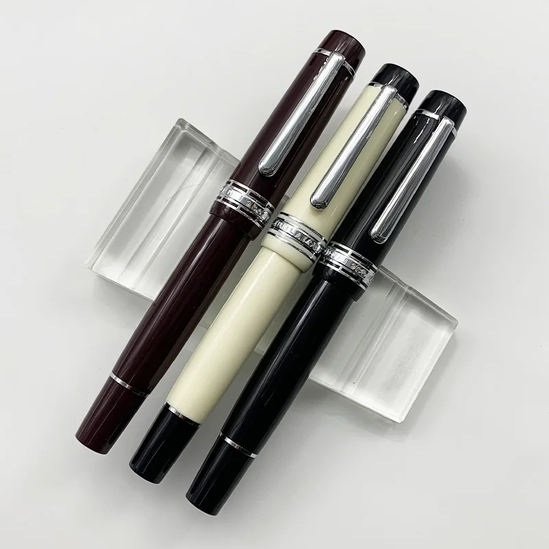 Limited White! WingSung 930 Resin Piston Fountain Pen N0.9 Iraurita F/M/B Nib Gold/Silver Clip Business Student Writing Gift Pen