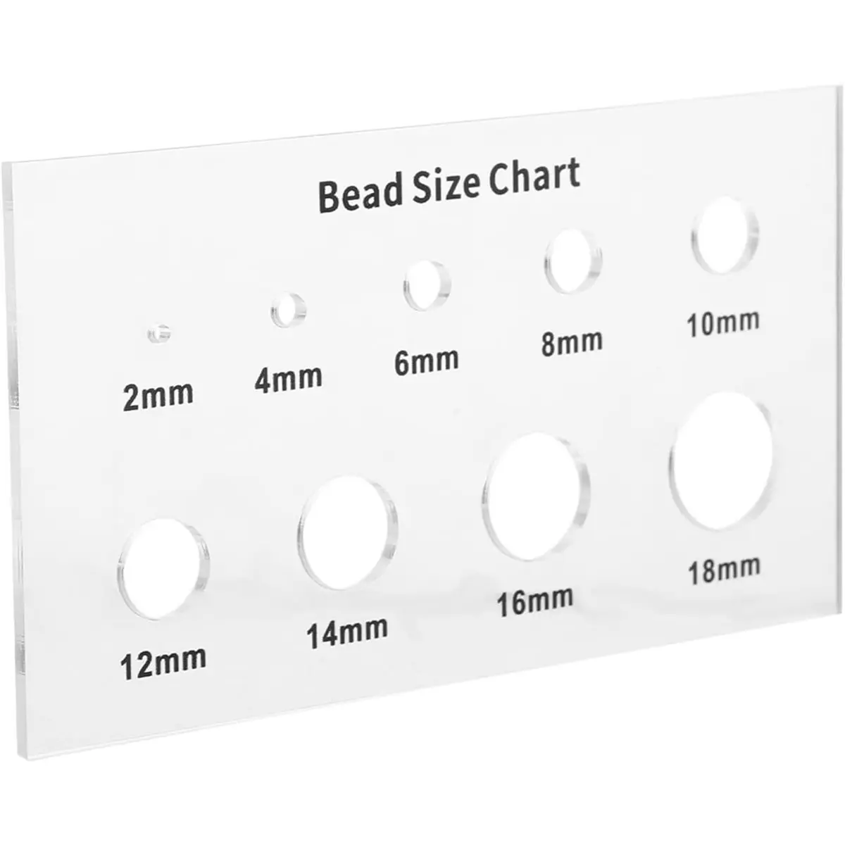 2pcs Acrylic Bead Sizing Gauge Board for Jewelry Making, Bead and Pearl Measuring Tool with 2-18mm Sizes